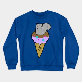 Gray Squirrel Icecream Cone Crewneck Sweatshirt